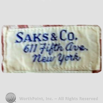 Clothing label : Saks & Company.