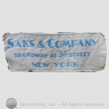 Clothing label : Saks & Company.