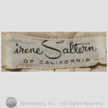 Clothing label : Irene Saltern.