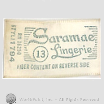 Clothing label : Saramae.
