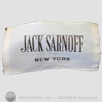 Clothing label : Jack Sarnoff.