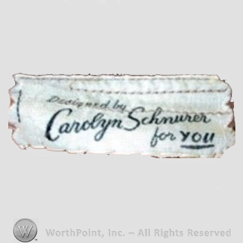Clothing label : Carolyn Schnurer.