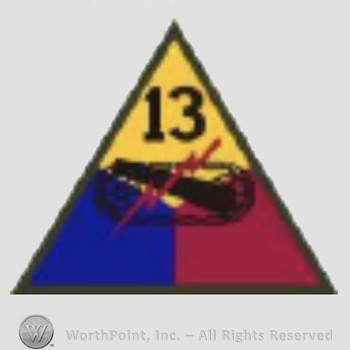 US Army Shoulder Sleeve Insignia: 13rd Armored Division.