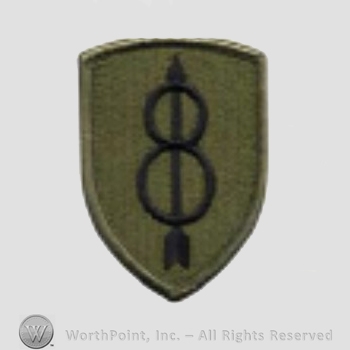 US Army Shoulder Sleeve Insignia:  8th Infantry Divission.