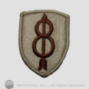 US Army Shoulder Sleeve Insignia:  8th Infantry Divission.