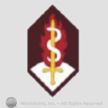 US Army Shoulder Sleeve Insignia: US Army Medical Research and Development Command.