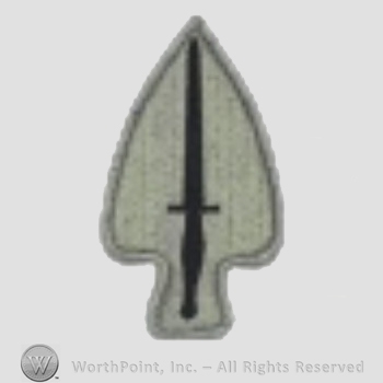 US Army Shoulder Sleeve Insignia: US Army Special Operations Command.