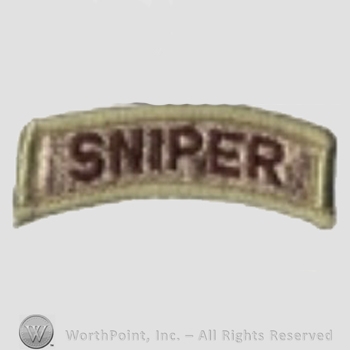US Army Shoulder Sleeve Insignia: Sniper Tab.