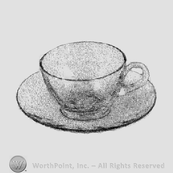 Glass pattern: Yeoman; cup and plate.