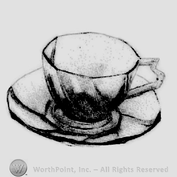 Glass pattern: Twist; cup and saucer.