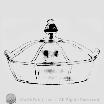 Glass pattern: Tudor; dish and cover.