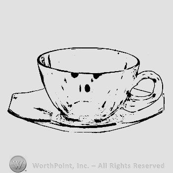 Glass pattern: Ribbed Octagon; cup and saucer.