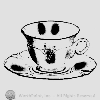 Glass pattern: Empress; cup and saucer.