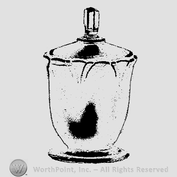 Glass pattern: Empress; mustard and cover.