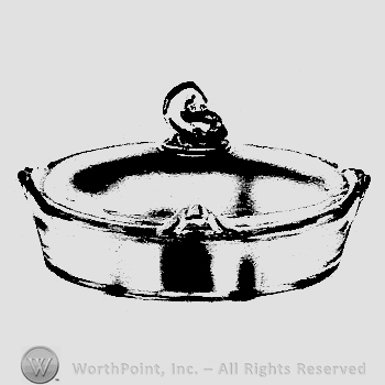 Glass pattern: Empress; oval lemon and cover.