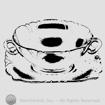 Glass pattern: Empress; cream soup and plate.