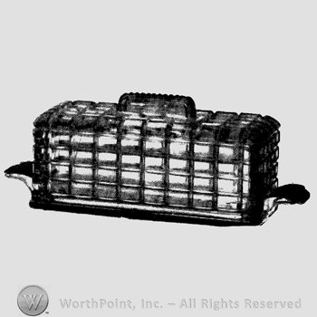 Glass pattern: Victorian; butter dish.