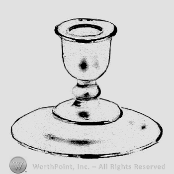 Glass pattern: Inverted Saucer; candlestick.