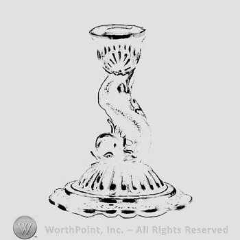 Glass pattern: Petticoat Dolphin; candlestick.
