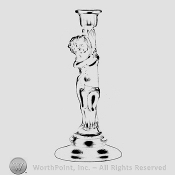 Glass pattern: Cherub; candlestick.