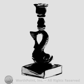 Glass pattern: Sandwich Dolphin; candlestick.