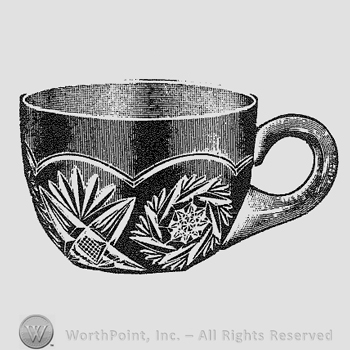 Glass pattern: Pinwheel & Fan; custard.