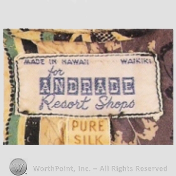 Clothing label : Andrade Resort Shops.