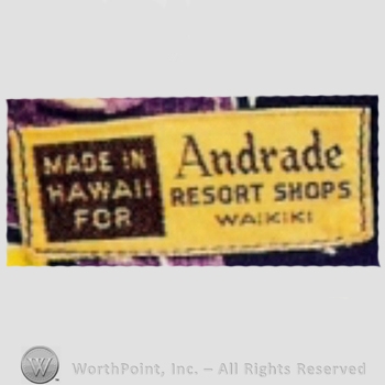Clothing label : Andrade Resort Shops.