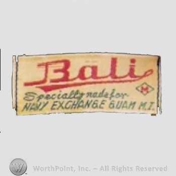 Clothing label : Bali Specially made for Navy Exchange Guam.