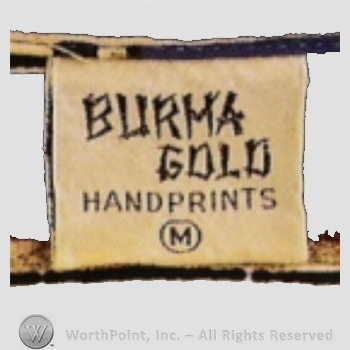 Clothing label : Burma Gold Handprints.