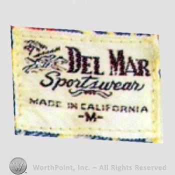 Clothing label : Del Mar Sportswear.