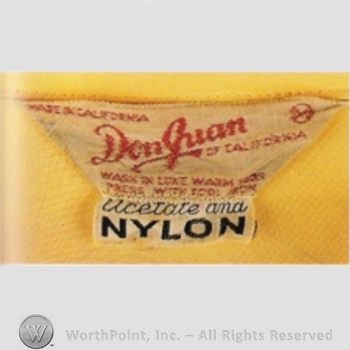 Clothing label : Don Juan of California.