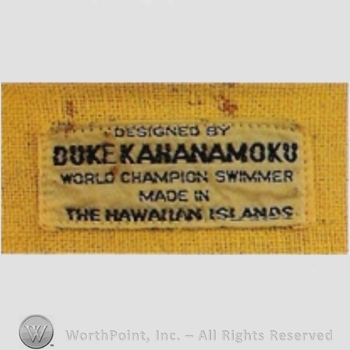 Clothing label : Duke Kahanamoku.