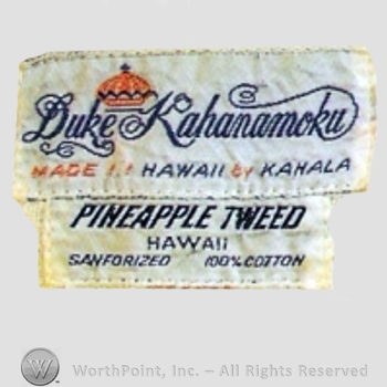 Clothing label : Duke Kahanamoku.