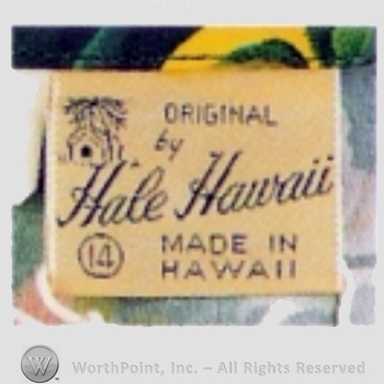 Clothing label : Hale Hawaii.