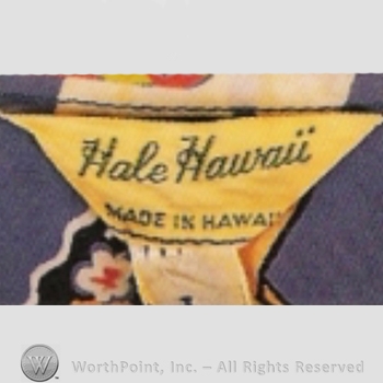 Clothing label : Hale Hawaii.