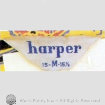 Clothing label : Harper Sportswear.