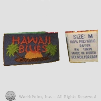 Clothing label : Hawaii Blues.
