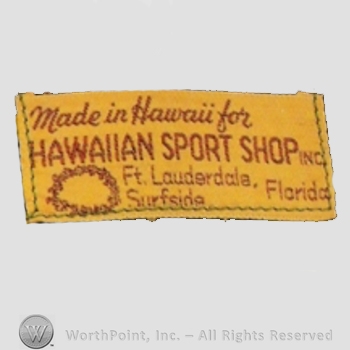 Clothing label : Hawaiian Sport Shop.