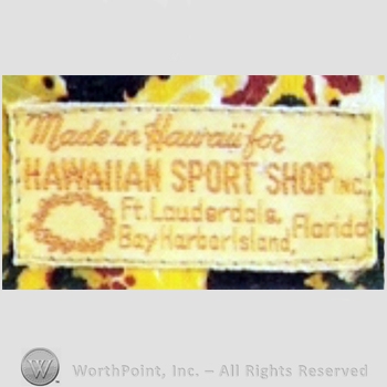 Clothing label : Hawaiian Sport Shop.