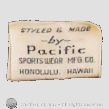 Clothing label : Hawaiian Surf.