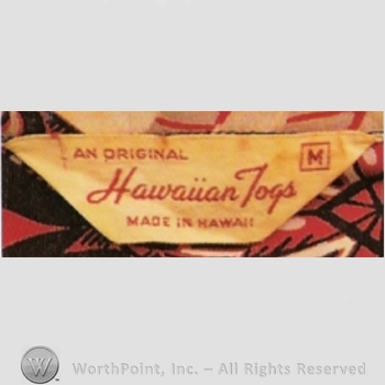 Clothing label : Hawaiian Togs.