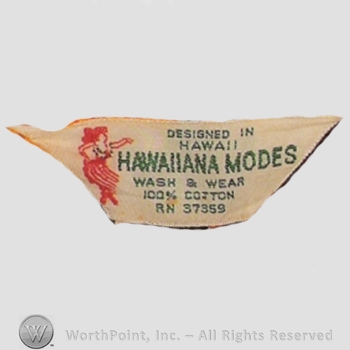 Clothing label : Hawaiiana Modes.