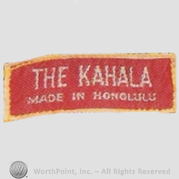 Clothing label : The Kahala.