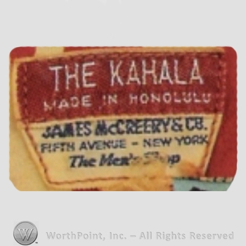 Clothing label : The Kahala.