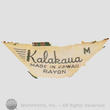 Clothing label : Kalakaua.