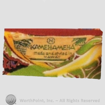 Clothing label : Kamehameha .