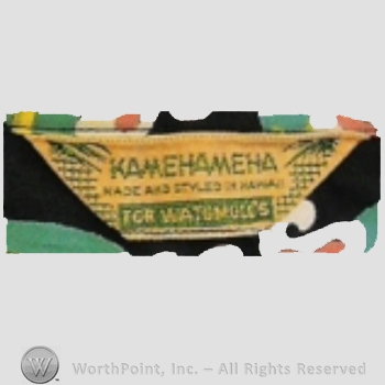 Clothing label : Kamehameha .