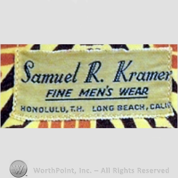 Clothing label : Samuel R. Kramer.