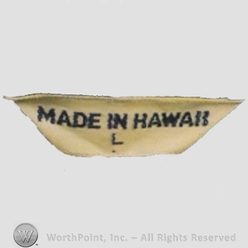 Clothing label : Made in Hawaii.